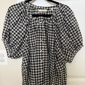 Doen June top - Black & White Gingham - M
